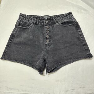 Missguided 90’s Petite Women's Sz 8 Cut Off Jean Shorts Washed Black High Rise